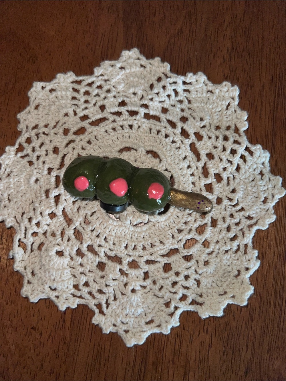 handmade ceramic Green olive magnet
